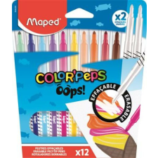 MAPED Filctoll készlet, 3,6 mm, törölhető, MAPED "Color`Peps Oops!", 10+2 különböző szín filctoll, marker