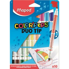 MAPED Filctoll készlet, MAPED "Color`Peps Duo Tip", 10 különböző szín filctoll, marker