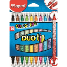 MAPED Filctoll készlet, MAPED &quot;DuoTip&quot;, 10 különböző szín filctoll, marker