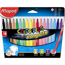MAPED Filctoll készlet, mosható, MAPED &quot;Color\&acute;Peps&quot;, 18 különböző szín filctoll, marker