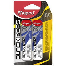 MAPED Grafitbél, 0,7 mm, HB, 2x12 szálas, MAPED &quot;Black Peps&quot; nyomósirón, rotring betét