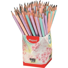 MAPED Grafitceruza radírral, ceruzatartó, HB, háromszögletű, MAPED  Black Peps Pastel ceruza
