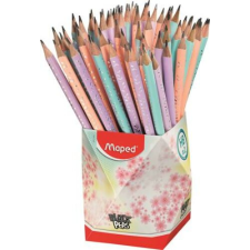 MAPED Grafitceruza radírral, ceruzatartó, HB, háromszögletű, MAPED "Black`Peps Pastel", vegyes pasztell színek ceruza