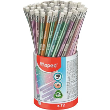 MAPED Grafitceruza radírral, ceruzatartó, HB, háromszögletű, MAPED &quot;Black&#039;Peps Glitter Deco&quot;, vegyes pasztell színek ceruza