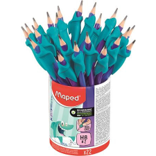 MAPED Grafitceruza radírral és ceruzafogóval, ceruzatartó, HB, háromszögletű, MAPED &quot;Kidy Learn&quot; ceruza