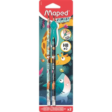 MAPED Grafitceruza radírral, HB, háromszögletű, ceruzafogóval, MAPED "Jungle Fever", kétféle minta ceruza