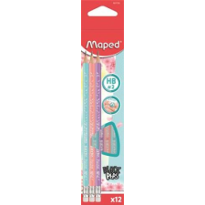 MAPED Grafitceruza radírral, HB, háromszögletű, MAPED "Black`Peps Pastel", vegyes pasztell színek ceruza