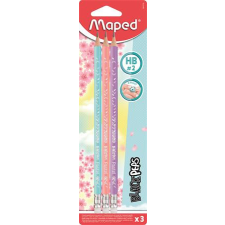  MAPED Grafitceruza radírral, HB, háromszögletű, MAPED &quot;Black&#039;Peps Pastel&quot;, vegyes pasztell színek ceruza