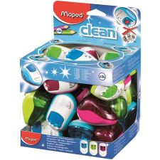 MAPED Hegyező display, kétlyukú, tartályos, MAPED "Clean", vegyes színek hegyező