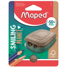 MAPED Hegyező, kétlyukú, tartályos, műanyag, FSC, MAPED &quot;Smiling Planet&quot; hegyező