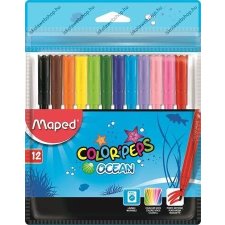 MAPED &quot;Color&#039;Peps Ocean&quot; kimosható filctoll készlet, 12 szín filctoll, marker