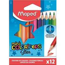 MAPED Színes ceruza készlet, háromszögletû, MAPED "Color`Peps Mini", 12 különbözõ szín színes ceruza