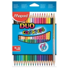 MAPED Színes ceruza készlet, háromszögletű, kétvégű, MAPED "Color'Peps Duo", 36 különböző szín