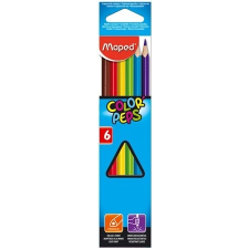 MAPED Színes ceruza készlet, háromszögletű, MAPED "Color`Peps", 6 különböző szín színes ceruza