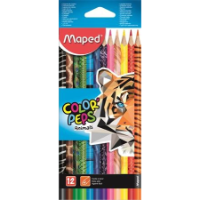 MAPED Színes ceruza készlet, háromszögletű, MAPED "Color`Peps Animal", 12 különböző szín színes ceruza