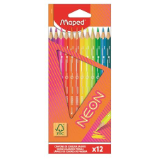 MAPED Színes ceruza készlet, háromszögletű, MAPED Neon , 12 különböző szín színes ceruza