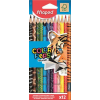 MAPED Színes ceruza készlet, háromszögletű, MAPED "Color'Peps Animal", 12 különböző szín