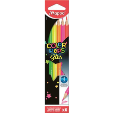  MAPED Színes ceruza készlet, háromszögletű, MAPED &quot;Color&#039;Peps Fluo&quot;, 6 különböző szín színes ceruza