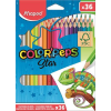 MAPED Színes ceruza készlet, háromszögletű, MAPED "Color'Peps Star", 36 különböző szín
