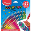 MAPED Színes ceruza készlet, háromszögletű, MAPED "Color'Peps Star", 72 különböző szín