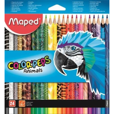 MAPED Színes ceruza készlet, háromszögletű, MAPED &quot;Color\&acute;Peps Animal&quot;, 24 különböző szín színes ceruza