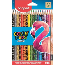 MAPED Színes ceruza készlet, háromszögletű, maped &quot;colorpeps animal&quot;, 18 különböző szín 832218fc színes ceruza