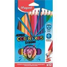 MAPED Színes ceruza készlet, háromszögletű, MAPED &quot;Jumbo Color&#039;Peps Strong&quot;, 12 különböző szín színes ceruza