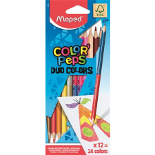 MAPED Színes ceruza készlet, kétvégű, háromszögletű, maped &quot;colorpeps duo&quot;, 24 különböző szín 829600fc színes ceruza