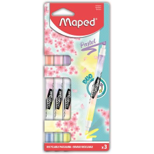 MAPED Szövegkiemelő készlet, 1-5 mm, kétvégű, MAPED &quot;Fluo Peps Duo&quot;, 6 különböző pasztell szín filctoll, marker
