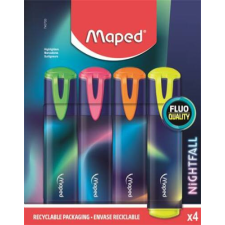 MAPED Szövegkiemelő készlet, 1-5 mm, MAPED "Nightfall", 4 különböző szín filctoll, marker