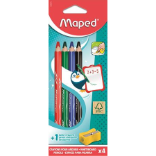 MAPED Táblaceruza készlet, fehértáblához, MAPED, 4 féle szín, hegyezővel színes ceruza