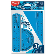 MAPED Vonalzókészlet, műanyag, törhetetlen, 3 darabos, MAPED "Twist`n Flex" vonalzó
