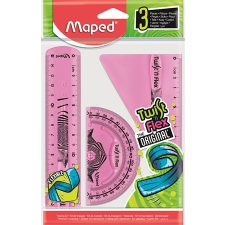 MAPED Vonalzókészlet, műanyag, törhetetlen, 3 darabos, MAPED "Twist`n Flex" vonalzó