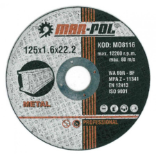 Mar-Pol MAR-POL Fémvágó Korong - 125x1mm csiszolókorong és vágókorong