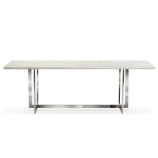 Marble Asztal 180x90 Fehér Márvány / Ezüst Láb bútor