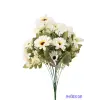  Margaréta 12 ágú selyemvirág csokor 43 cm - Törtfehér