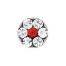  Margaréta Crystal - Piros kővel - natúr szín fülbevaló