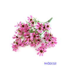  Margaréta selyem csokor műzölddel 50cm - Pink dekorációs kellék