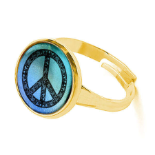 Maria King Békejeles gyűrű, arany színben (állítható méret) gyűrű