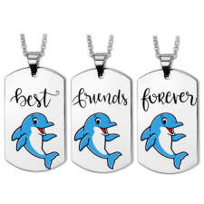 Maria King Best Friends Forever delfines hármas medál lánccal vagy kulcstartóval  (többféle) medál