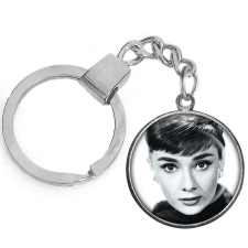 Maria King CARSTON Elegant Audrey Hepburn kulcstartó ezüst vagy arany színben kulcstartó
