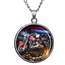 Maria King CARSTON Elegant Harley Legend medál lánccal vagy kulcstartóval, ezüst vagy arany színben medál