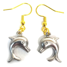 Maria King Delfines fülbevaló, választható arany vagy ezüst színű akasztóval fülbevaló