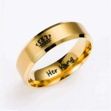 Maria King HIS QUEEN nemesacél arany színű gyűrű, 9 gyűrű