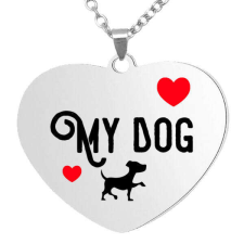 Maria King I love my Dog medál lánccal, választható több formában és színben nyaklánc