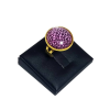 Maria King Leopárd lila üveglencsés gyűrű, választható arany és ezüst színben