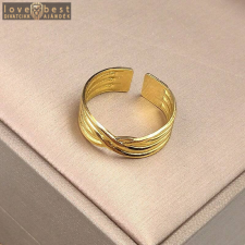 MariaKing Arany színű Nemesacél divat gyűrű, állítható méret gyűrű