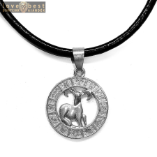 MariaKing Bak-Horoszkóp ezüst színű medál műbőr lánccal nyaklánc
