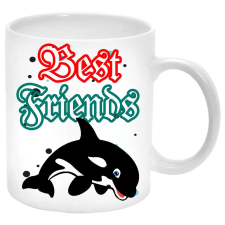 MariaKing Best Friend (Legjobb barát) kardszárnyú delfines Bögre (feliratozható) bögrék, csészék