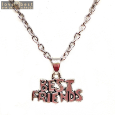 MariaKing Ezüst színű Best Friends (legjobb barátok) felirat medál nyaklánccal nyaklánc